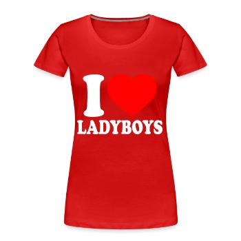 I love ladyboys - Frauen Premium Bio T-Shirt - Rot - Vorne - Mia (176cm)