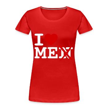 I love me - Frauen Premium Bio T-Shirt - Rot - Vorne - Mia (176cm)