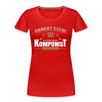 Komponist - Frauen Premium Bio T-Shirt - Rot - Vorne - Mia (176cm)