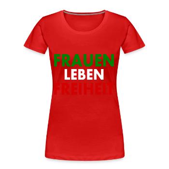 Frauen leben freiheit - Frauen Premium Bio T-Shirt - Rot - Vorne - Mia (176cm)