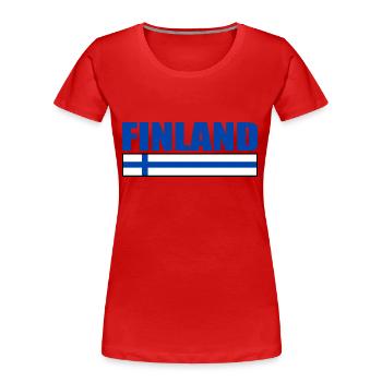 Finnland - Frauen Premium Bio T-Shirt - Rot - Vorne - Mia (176cm)