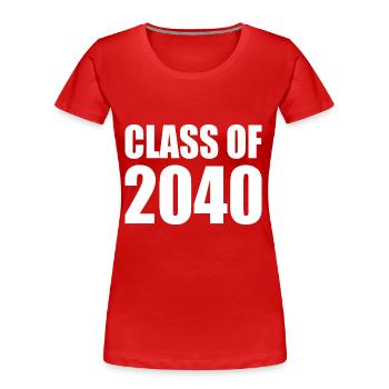 Class of 2040 - T-shirt bio Premium Femme - rouge - Devant - Mia (176cm)