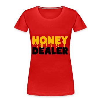 Honey Dealer Honig Bienen - Frauen Premium Bio T-Shirt - Rot - Vorne - Mia (176cm)