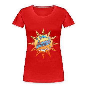 ÉTÉ - T-shirt bio Premium Femme - rouge - Devant - Mia (176cm)