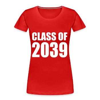 Class of 2039 - T-shirt bio Premium Femme - rouge - Devant - Mia (176cm)