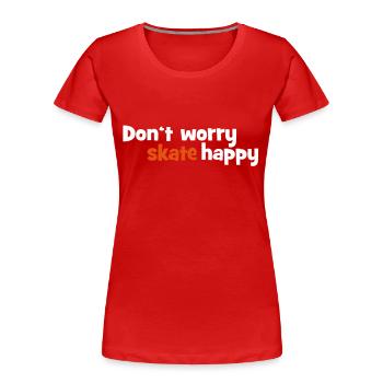 skateboard - Frauen Premium Bio T-Shirt - Rot - Vorne - Mia (176cm)