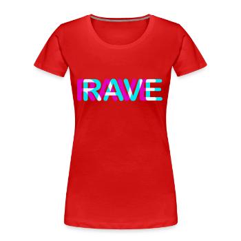 Techno Rave Festival Electro Music Raver - Women's Premium Organic T-Shirt - red - Front - Mia (176cm)