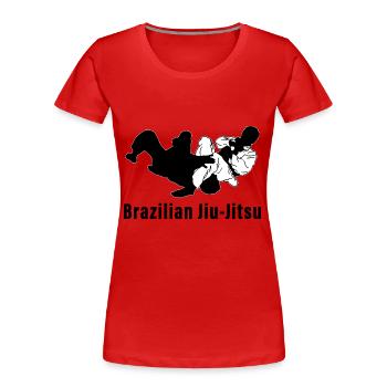 Brazilian Jiu-Jitsu - Frauen Premium Bio T-Shirt - Rot - Vorne - Mia (176cm)