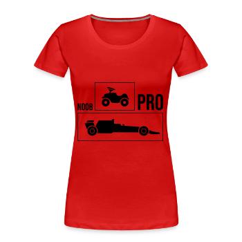 Noob vs Pro Car - Frauen Premium Bio T-Shirt - Rot - Vorne - Mia (176cm)