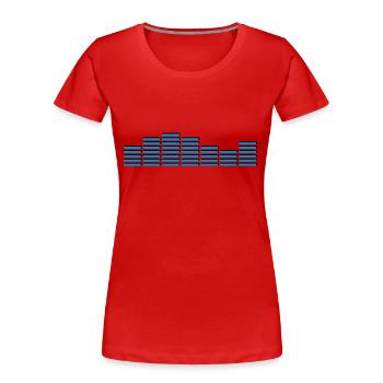 EQ ÉGALISEUR FreQueNz BEAT MUSIK SON ELECTRO - T-shirt bio Premium Femme - rouge - Devant - Mia (176cm)