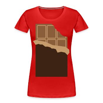 Eine Tafel Schokolade - Frauen Premium Bio T-Shirt - Rot - Vorne - Mia (176cm)