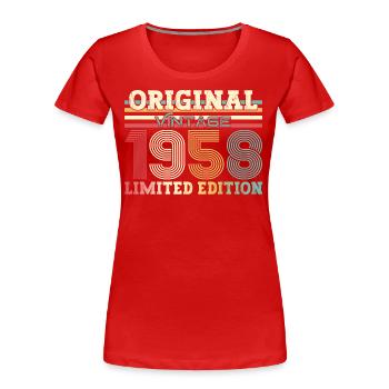 Legend Original 1958 Vintage 1958 Birthday - Women's Premium Organic T-Shirt - red - Front - Mia (176cm)
