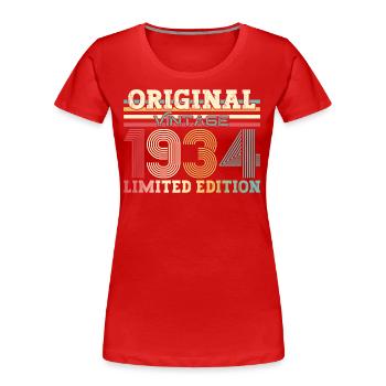 Original 1934 Millésime 1934 90e anniversaire 1934 - T-shirt bio Premium Femme - rouge - Devant - Mia (176cm)