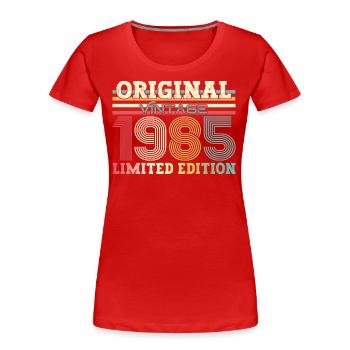 Original 1985 Millésime 1985 Anniversaire 1985 - T-shirt bio Premium Femme - rouge - Devant - Mia (176cm)