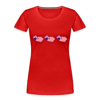 flock sheep - Women's Premium Organic T-Shirt - red - Front - Mia (176cm)