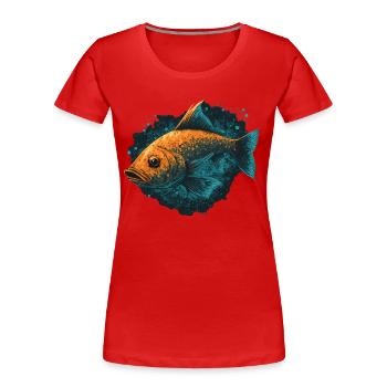 Fischkopf - Frauen Premium Bio T-Shirt - Rot - Vorne - Mia (176cm)