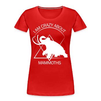 Lustiges Mammut Steinzeit Eiszeit Design Urzeit - Frauen Premium Bio T-Shirt - Rot - Vorne - Mia (176cm)