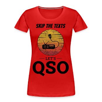 Opérateur radio amateur Fréquence des ondes radio - T-shirt bio Premium Femme - rouge - Devant - Mia (176cm)