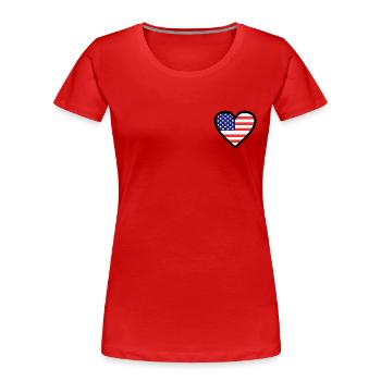 Amérique - T-shirt bio Premium Femme - rouge - Devant - Mia (176cm)