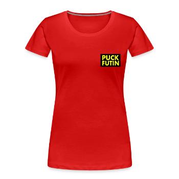 Puck futin - Frauen Premium Bio T-Shirt - Rot - Vorne - Mia (176cm)