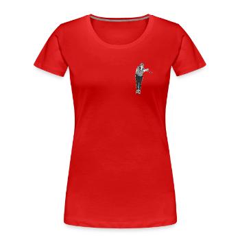 Petanque Spielerin Linkshänderin - Frauen Premium Bio T-Shirt - Rot - Vorne - Mia (176cm)