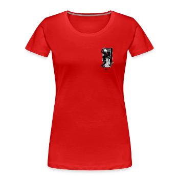 Skelett am Retro Arcade Herzschmerz - Frauen Premium Bio T-Shirt - Rot - Vorne - Mia (176cm)