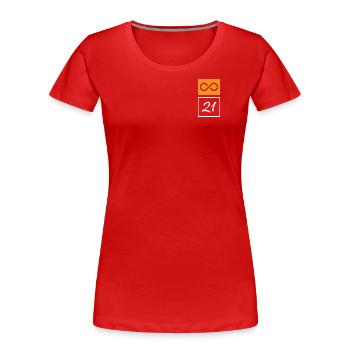 Infinity by 21 Million - Frauen Premium Bio T-Shirt - Rot - Vorne - Mia (176cm)