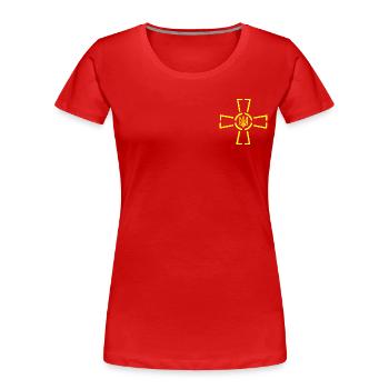 Slava ukraini - Frauen Premium Bio T-Shirt - Rot - Vorne - Mia (176cm)