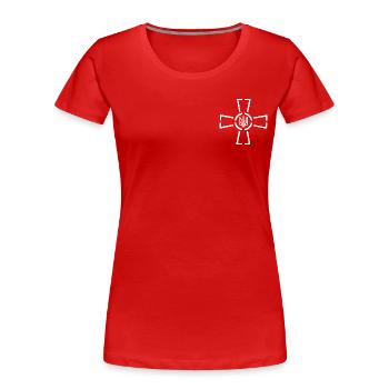 Ukrain - Women's Premium Organic T-Shirt - red - Front - Mia (176cm)