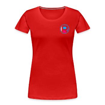 Kürzel R | Buchstabe R | Name R | Hell R | Sommer - Frauen Premium Bio T-Shirt - Rot - Vorne - Mia (176cm)