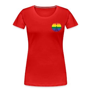 LGBT PARIS - Frauen Premium Bio T-Shirt - Rot - Vorne - Mia (176cm)