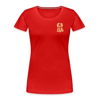 Ratte - Chinesisches Tierkreiszeichen - Frauen Premium Bio T-Shirt - Rot - Vorne - Mia (176cm)