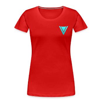 FronzeDE Basic Türkis - Frauen Premium Bio T-Shirt - Rot - Vorne - Mia (176cm)