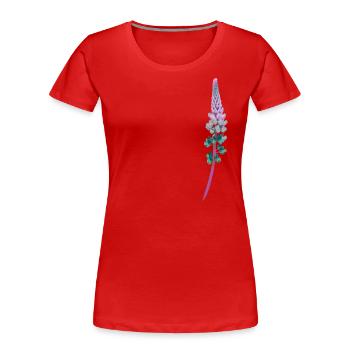 Lupine - Deko Blume - Frauen Premium Bio T-Shirt - Rot - Vorne - Mia (176cm)