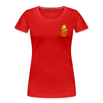 Bitcoin blockchain - Women's Premium Organic T-Shirt - red - Front - Mia (176cm)