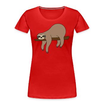 Faultier Ast - Frauen Premium Bio T-Shirt - Rot - Vorne - Mia (176cm)