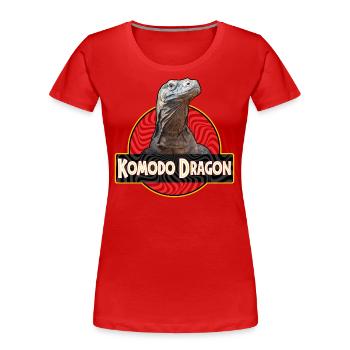 Komodowaran Komododrache Bindenwaran - Frauen Premium Bio T-Shirt - Rot - Vorne - Mia (176cm)