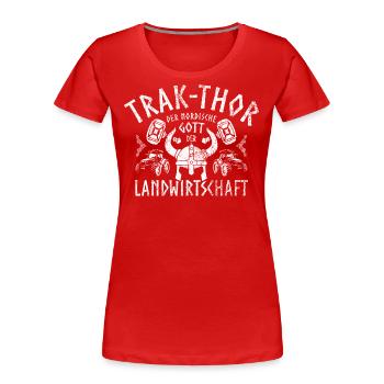 Trak Thor Der nordische Gott der Landwirtschaft - Frauen Premium Bio T-Shirt - Rot - Vorne - Mia (176cm)
