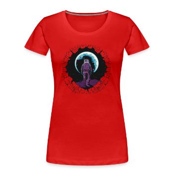 🚀 Caspernaut Black Edge 🚀 - T-shirt bio Premium Femme - rouge - Devant - Mia (176cm)