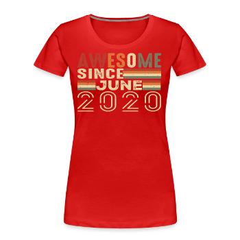 Juni 2020 Original 2020 Jubiläum 2020 Juni 2020 - Frauen Premium Bio T-Shirt - Rot - Vorne - Mia (176cm)