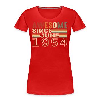 Juni 1954 Original 1954 Jubiläum 1954 Juni 1954 - Frauen Premium Bio T-Shirt - Rot - Vorne - Mia (176cm)