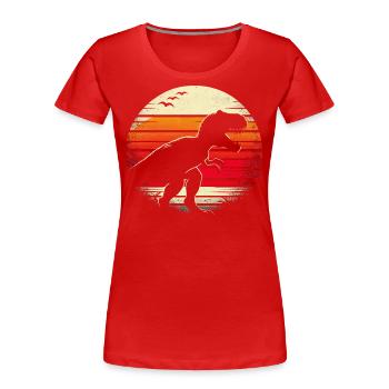 Dinosaur T-Rex Retro Vintage Dinosaur Lovers Gift - T-shirt bio Premium Femme - rouge - Devant - Mia (176cm)