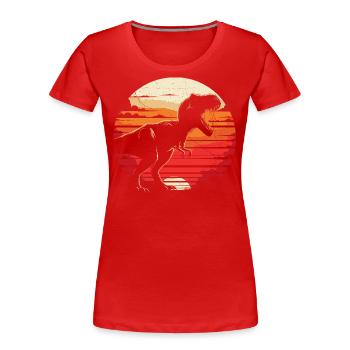Dinosaur T-Rex Retro Vintage Dinosaur Lovers Gift - T-shirt bio Premium Femme - rouge - Devant - Mia (176cm)