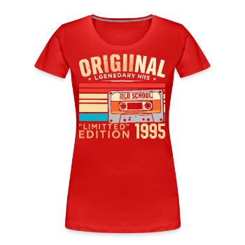 Original 1995, Légendaire depuis 1995 Vintage 1995 - T-shirt bio Premium Femme - rouge - Devant - Mia (176cm)