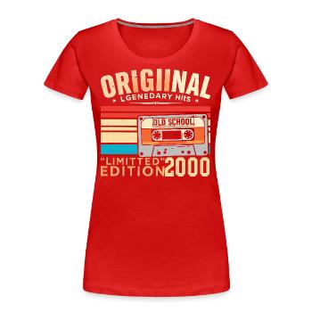 Original 2000, Légendaire depuis 2000 Vintage 2000 - T-shirt bio Premium Femme - rouge - Devant - Mia (176cm)