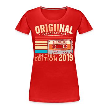 Original 2019, Légendaire depuis 2019 Vintage 2019 - T-shirt bio Premium Femme - rouge - Devant - Mia (176cm)