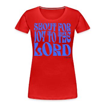 Christentum Christlicher Bibelvers - Frauen Premium Bio T-Shirt - Rot - Vorne - Mia (176cm)