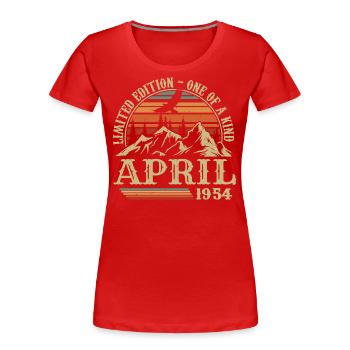 Bestes Geburtstagsgeschenk April 1954 - Frauen Premium Bio T-Shirt - Rot - Vorne - Mia (176cm)