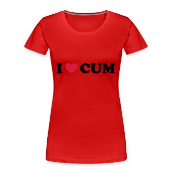I Love Cum - Frauen Premium Bio T-Shirt - Rot - Vorne - Mia (176cm)
