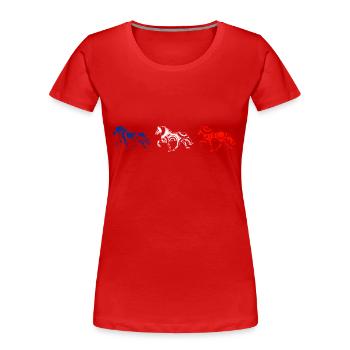 tölt Icelandic horses - right - Women's Premium Organic T-Shirt - red - Front - Mia (176cm)